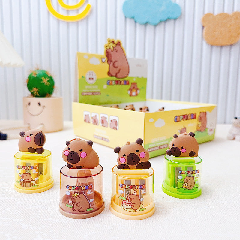 Cartoon labubu stitch double hole pencil sharpener-4pcs