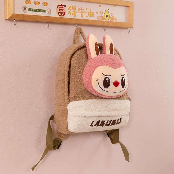 Labubu cartoon plush bag lamb wool labubu backpack