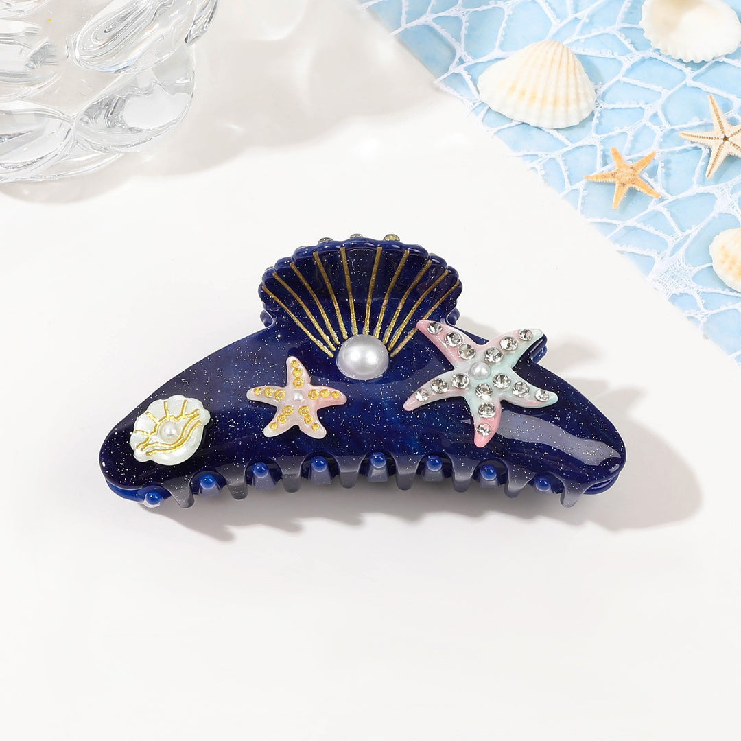 Ocean theme diamond acrylic hair shark clip