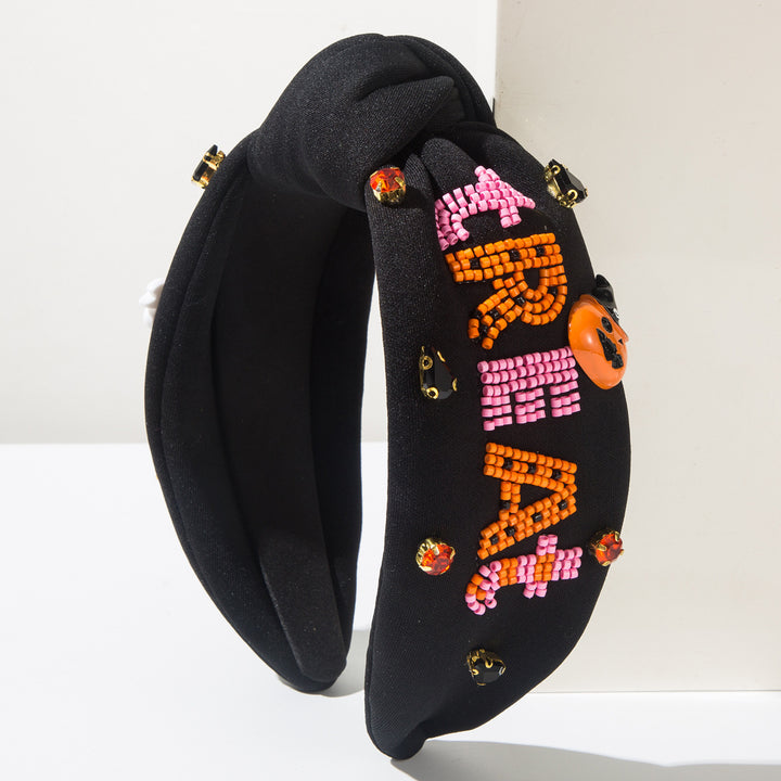 Diamond Rice Bead Ghost Pumpkin headband for Halloween