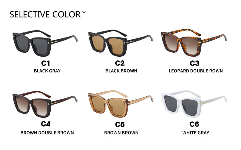 Square large frame sunglasses for women men