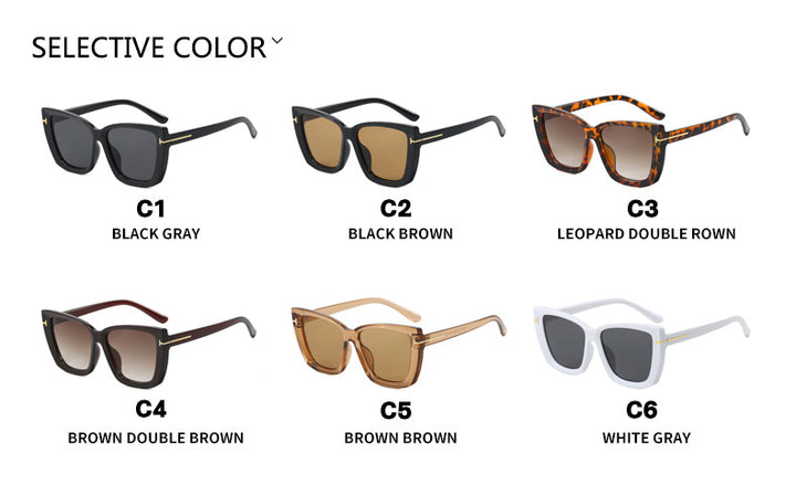Square large frame sunglasses for women men