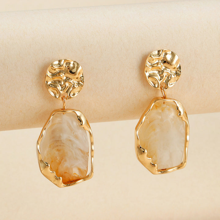 Pleated Geometric French Vintage Earrings