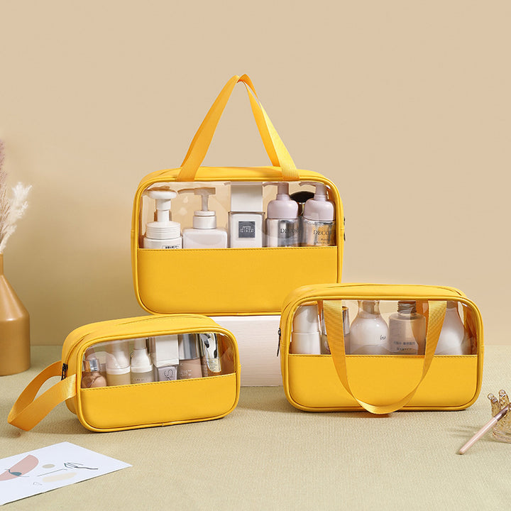 PVC large capacity cosmetic bag portable travel bag-3pcs set