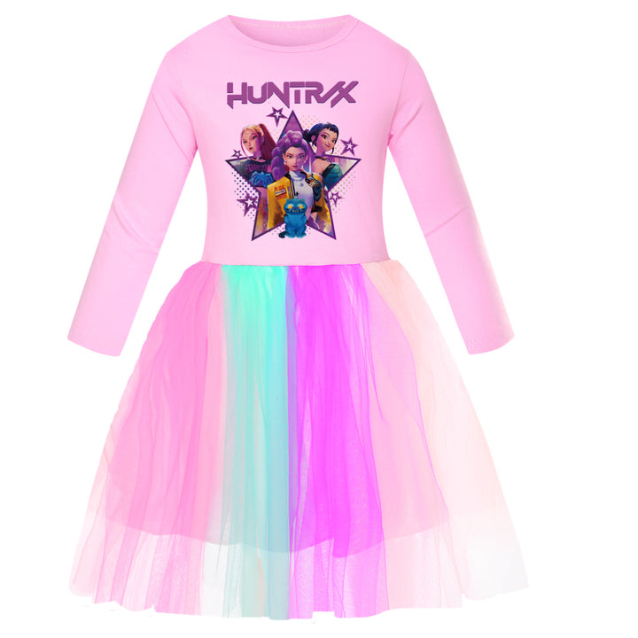 KDH K-pop inspired long sleeve tulle dress for girls