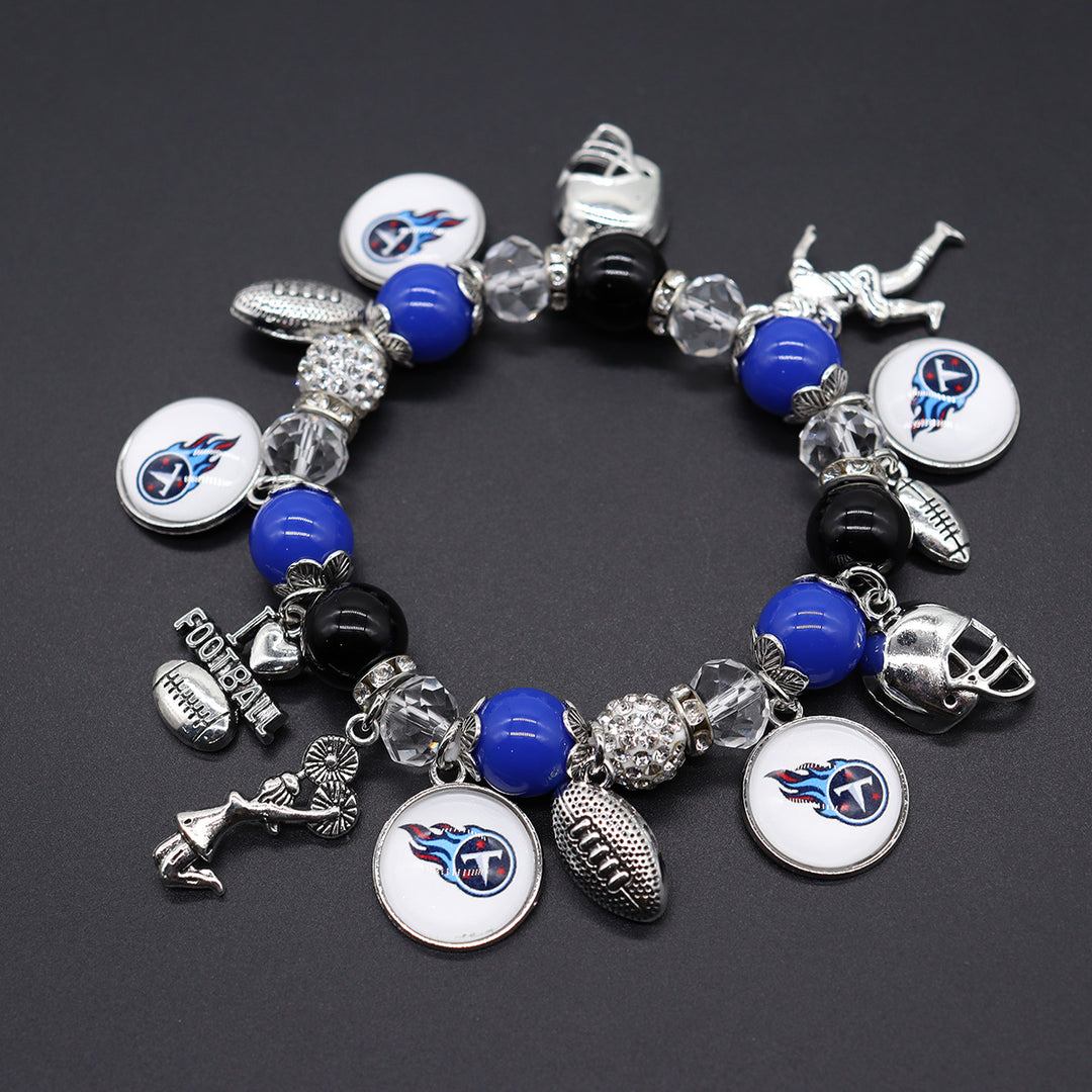 Football Game Day Alloy pendant beaded bracelets