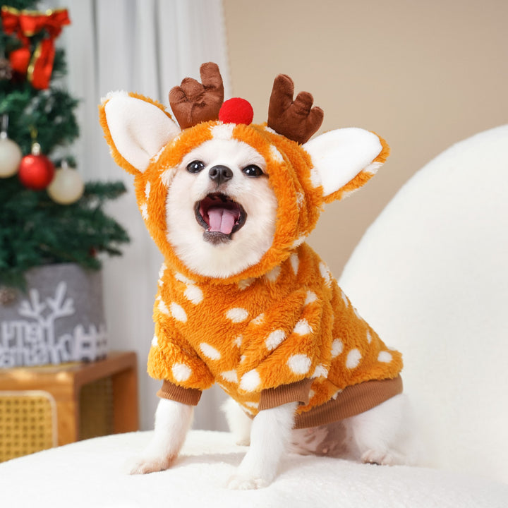 Pet dog cat Christmas elk costumes Christmas pet clothes