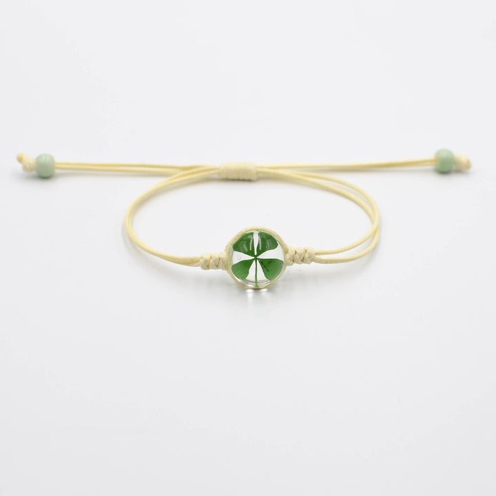 St. Patrick's Day braided beads clover bracelet