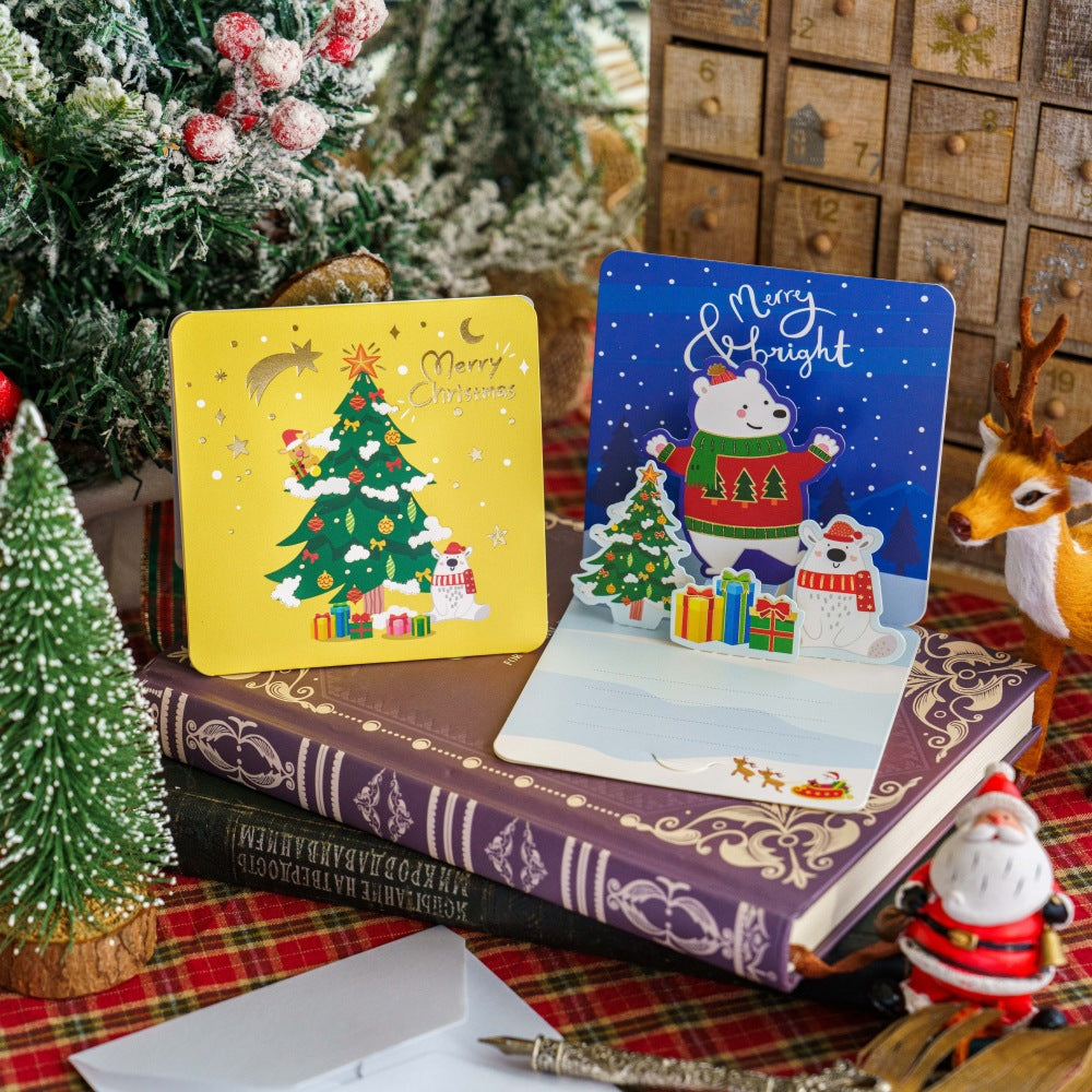3D Christmas Holiday Greeting Cards Christmas Gift Card