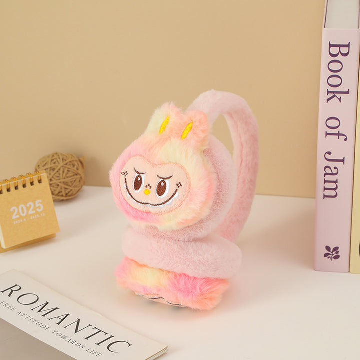 Cute monster plush furry earwarmers cartoon winter earmuffs