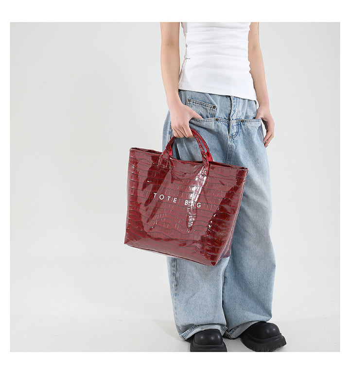 Large capacity simple trendy tote bag for women