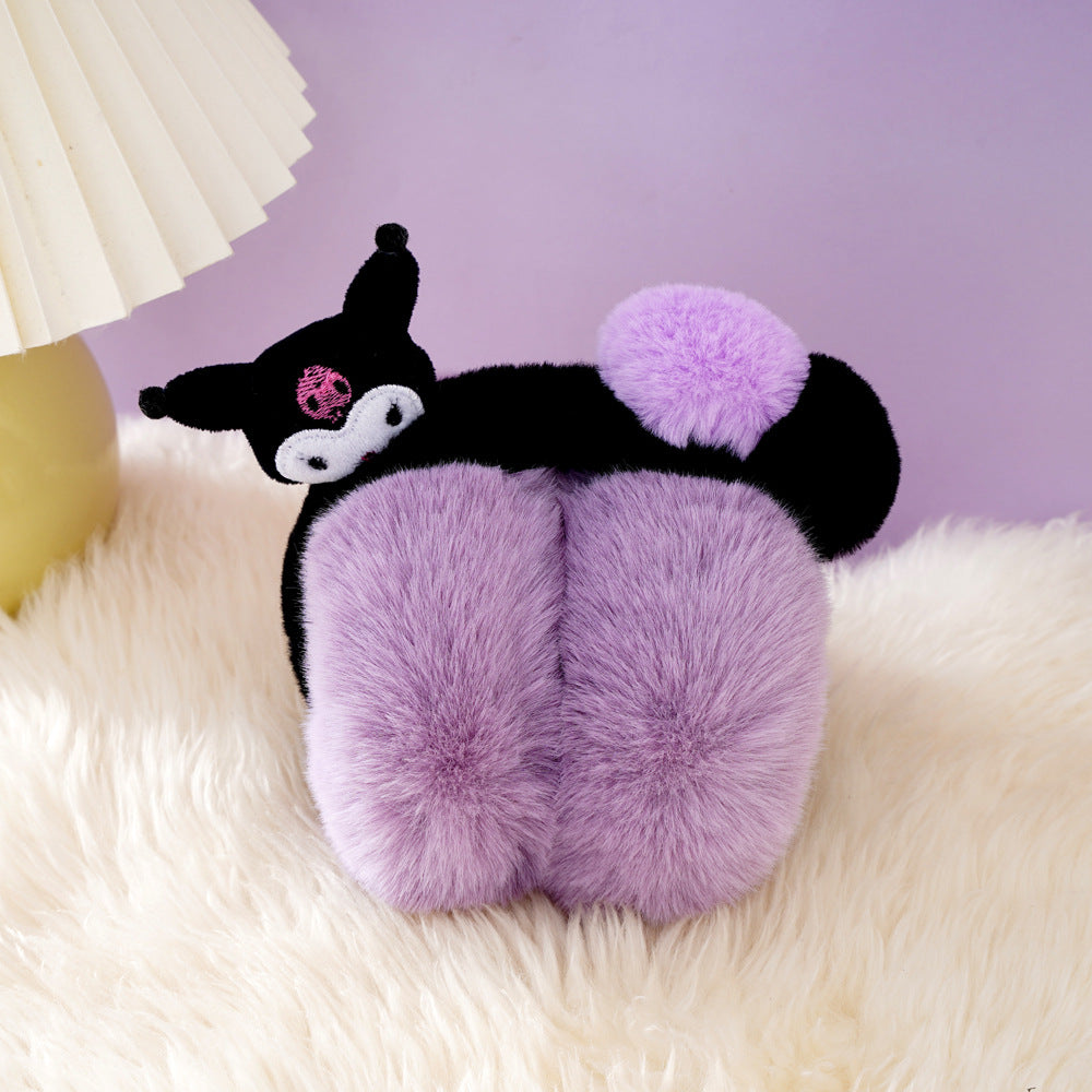 Cute sanrio themed plush earwarmers cartoon earmuffs for kids
