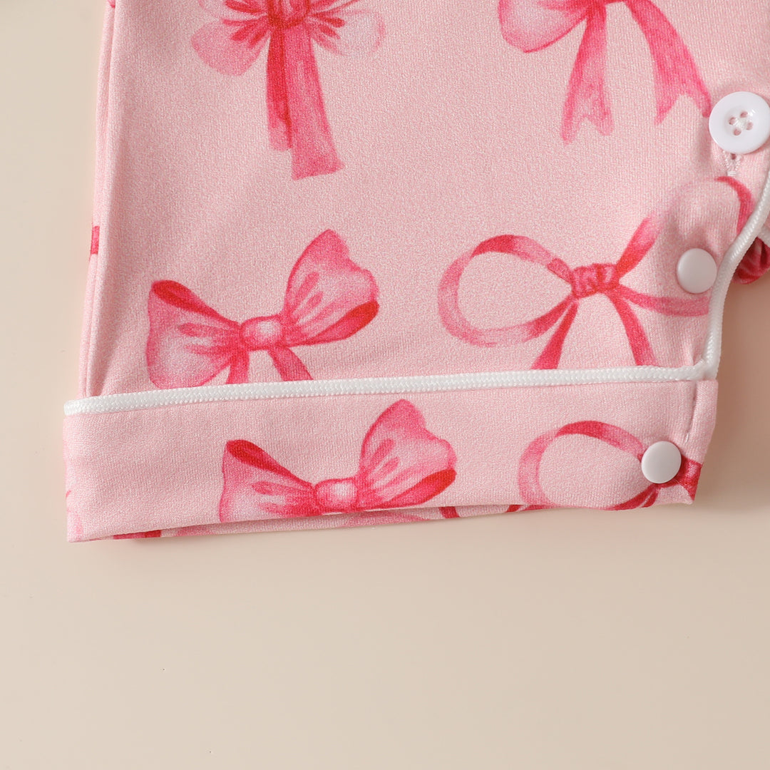 Baby bow printed Pajamas Romper