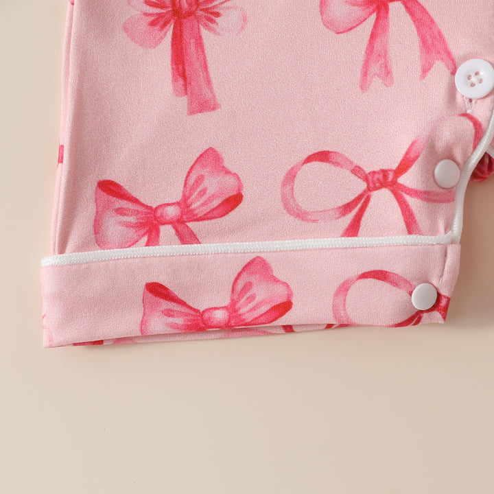 Baby bow printed Pajamas Romper