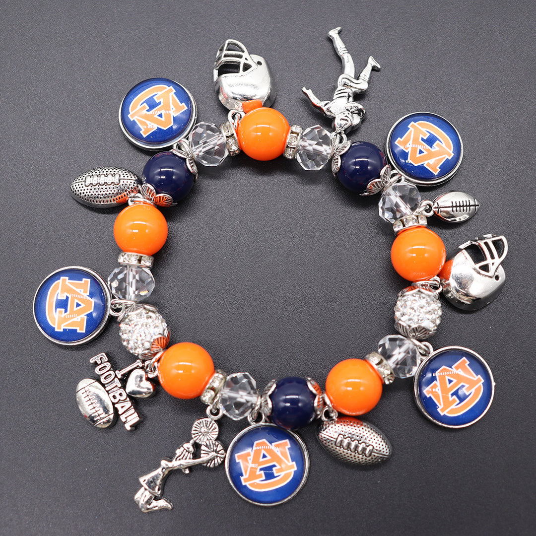 Football Game Day Alloy pendant beaded bracelets