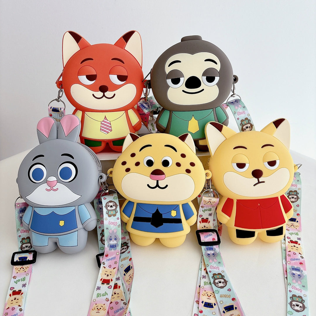 Cute and versatile cartoon crossbody silicone bag for kids