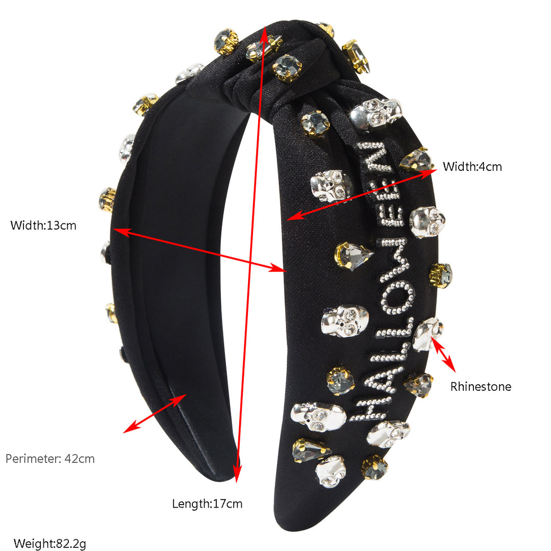 HALLOWEEN diamond-studded skull headband