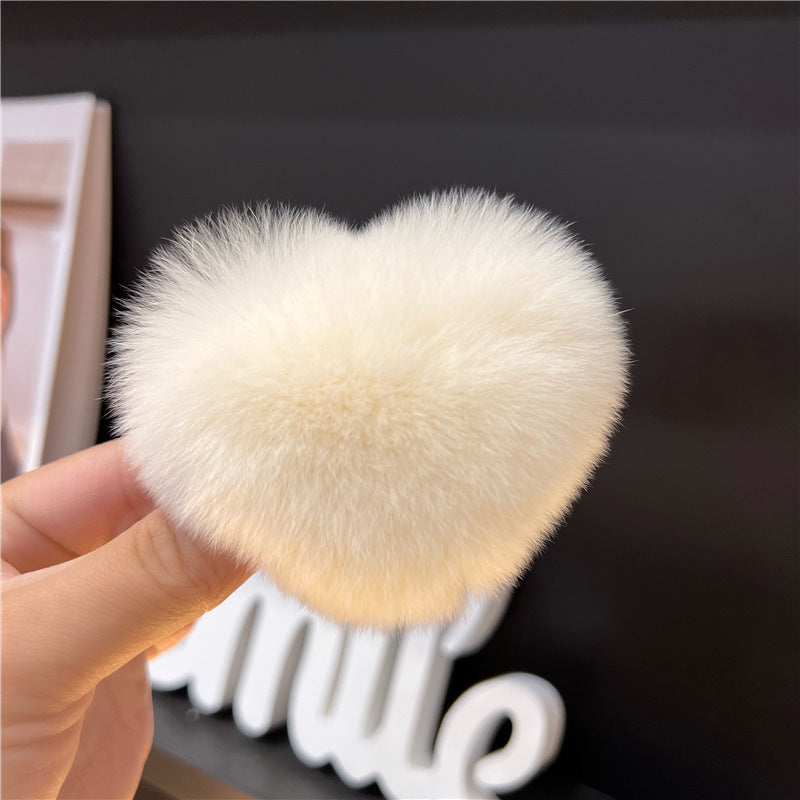Sweet heart Furry hair clip for girls women