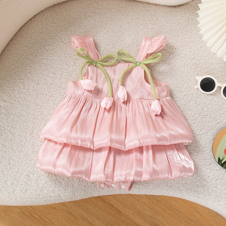 Summer Girls Tulip Flying Sleeve Jellyfish Dress