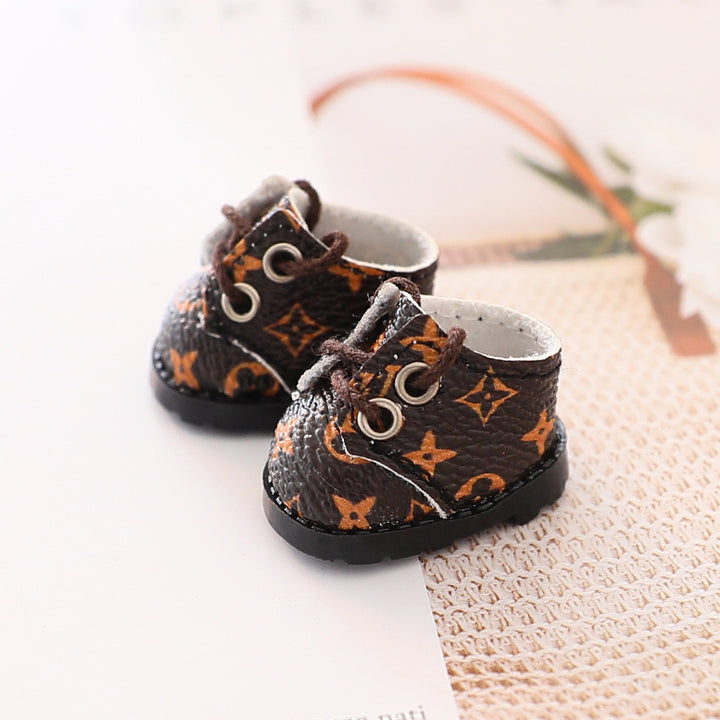 Labubu luxury leather shoes Dolls mini shoes