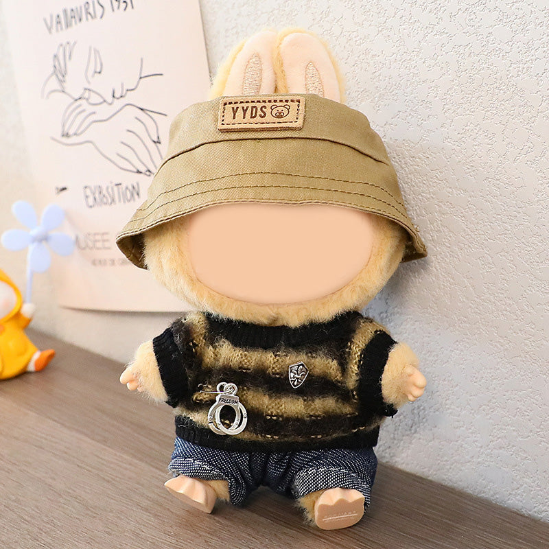 Labubu knitted sweater&denim pant set dolls clothes