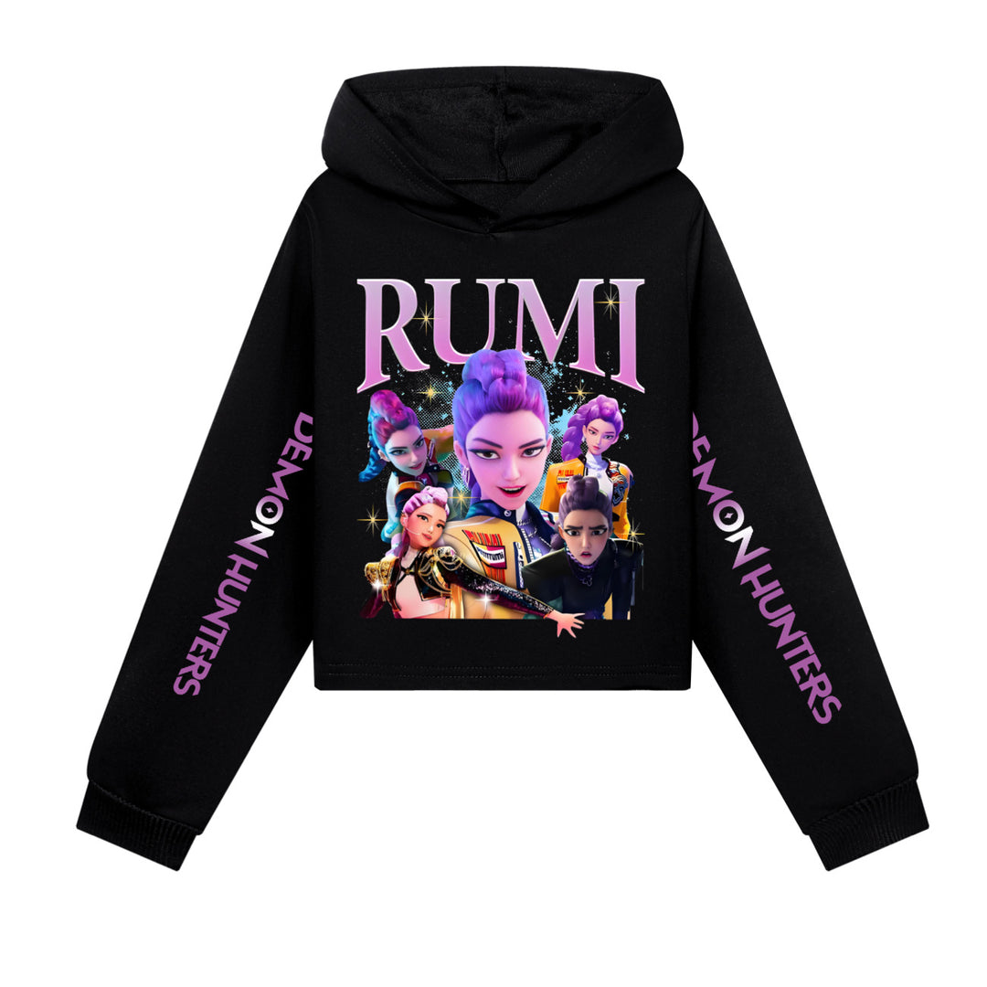 KDH K-pop inspired Rumi cropped hooded sweatshirt