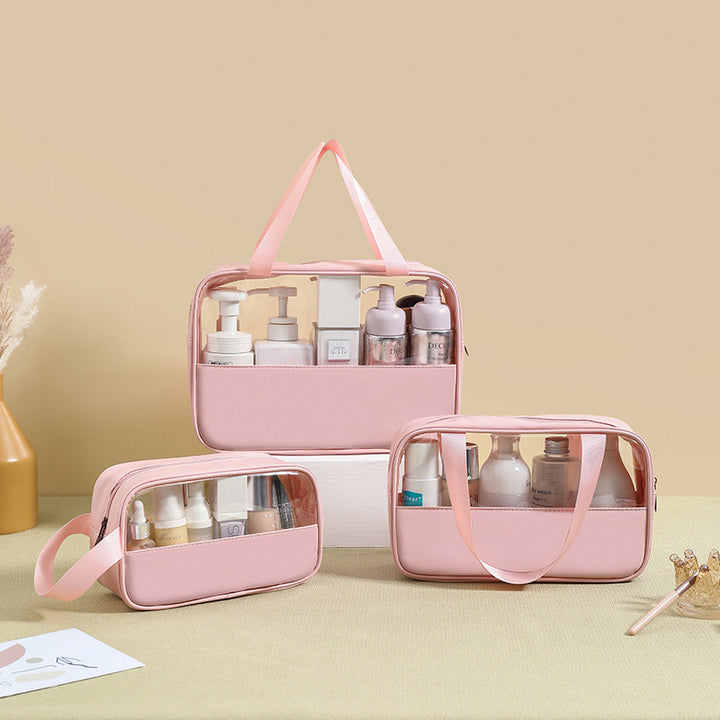 PVC large capacity cosmetic bag portable travel bag-3pcs set
