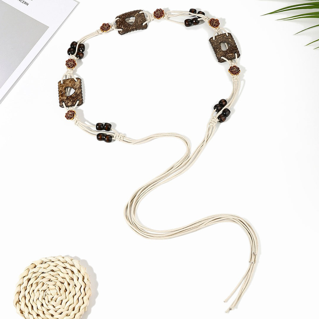 Retro boho waist chain ethnic style braided belt