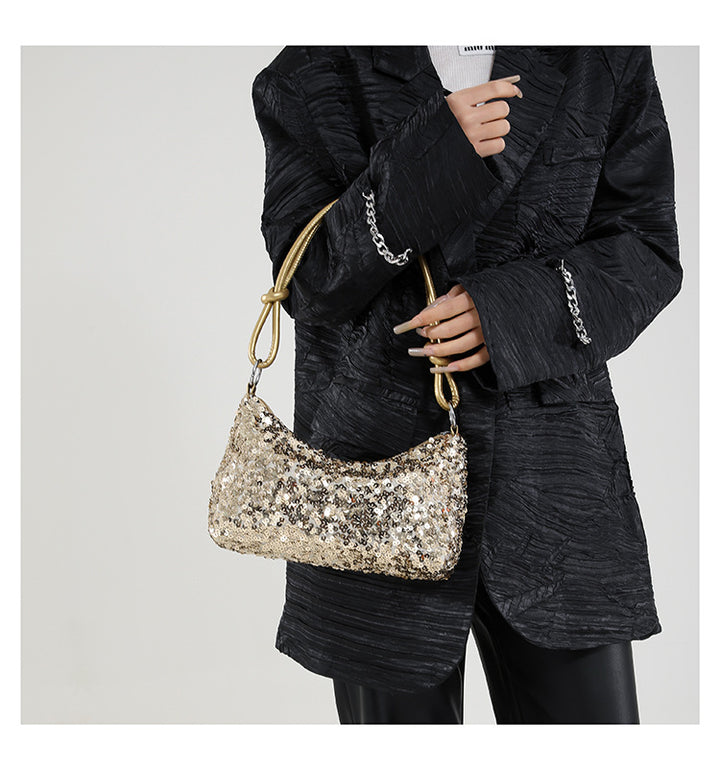 Sparkling sequined women's shoulder bag