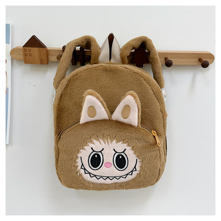 Cartoon labubu furry backpack children's plush backpack