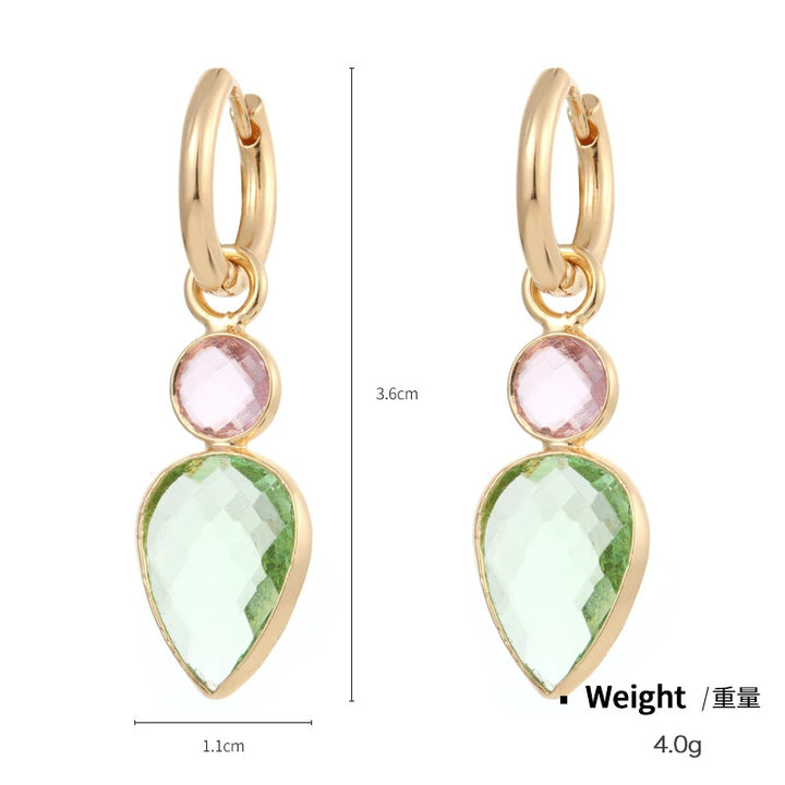 Crystal diamond hoops earrings geometric earrings for women