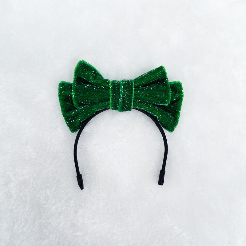 Mini Velvet glitter bow headband for labubu dolls