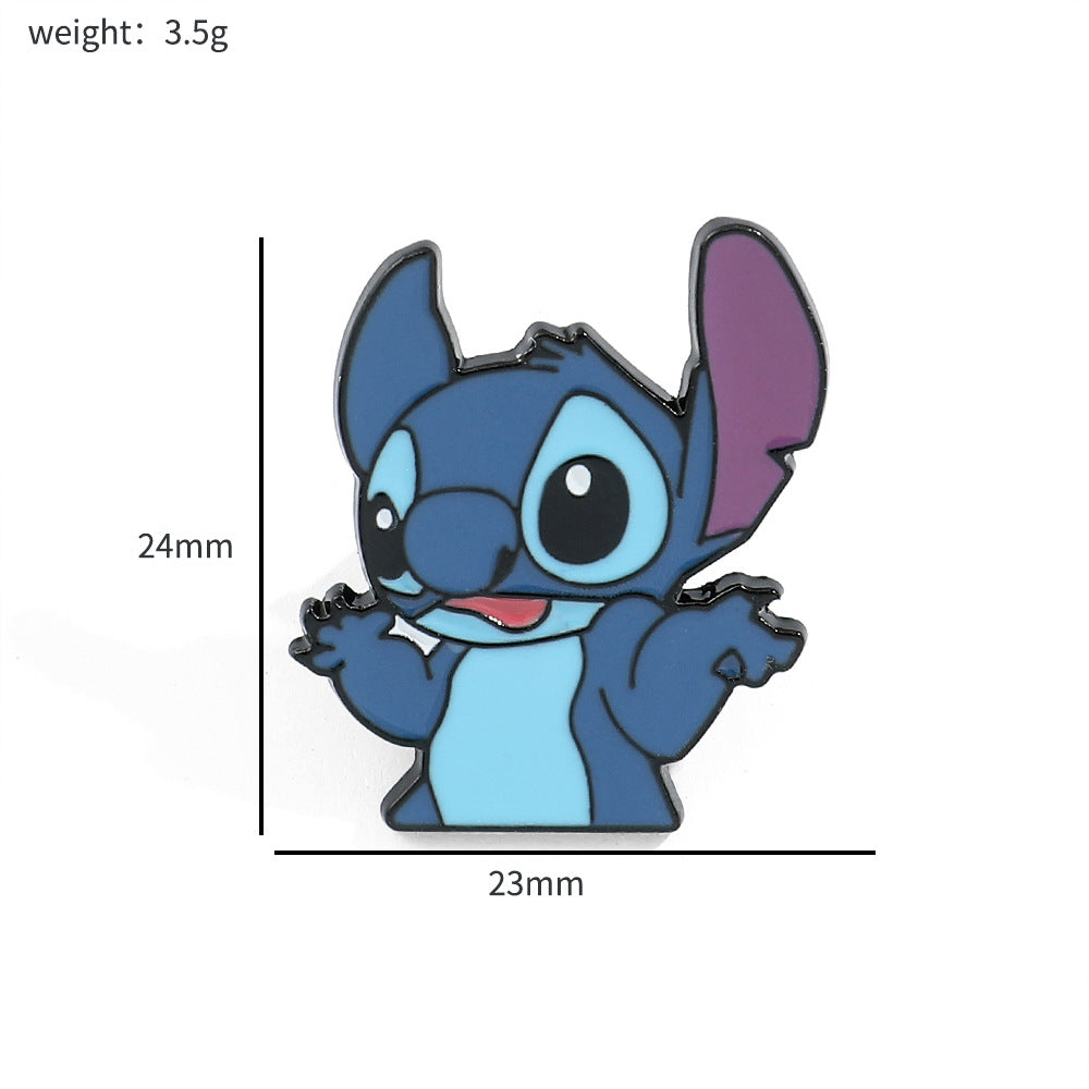 Cute cartoon Stitch metal alloy brooch Stitch badge