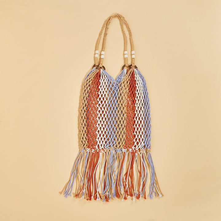 Summer ethnic style hollow handwoven shoulder bag for vacation