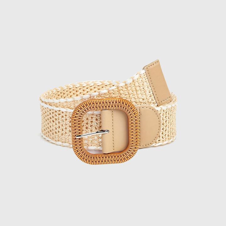 Boho hollow woven straw belt for women