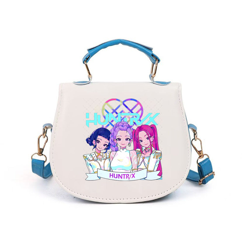 Kpop Demon Hunter small PU handbag shoulder bag-blue