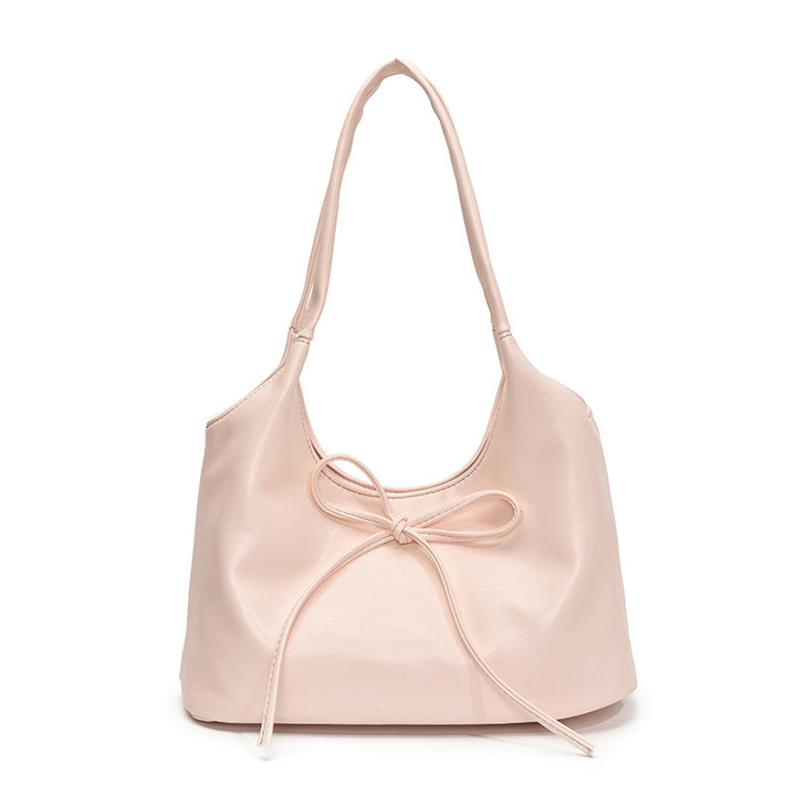 Bowknot PU leather large capacity shoulder bag