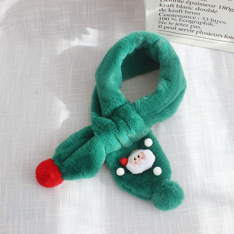 Christmas plush warm scarf for kids xmas gifts