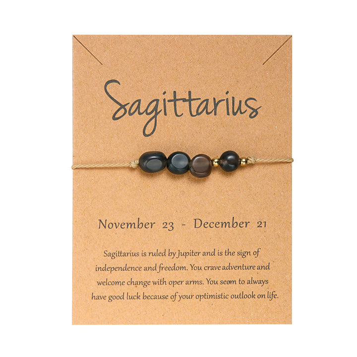 12 Zodiac Signs Natural Stone Hand-woven Bracelet