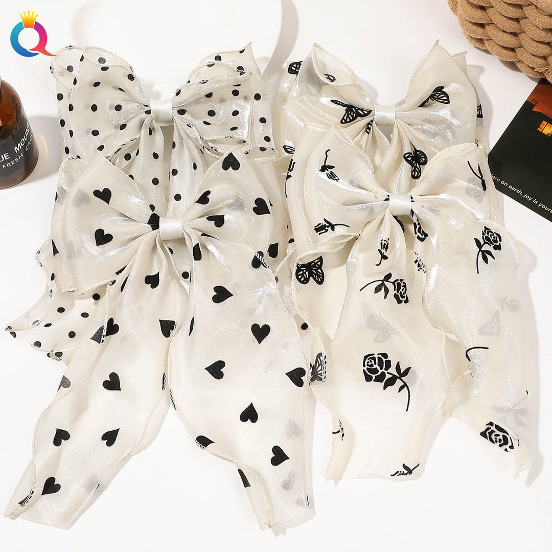 Pearlescent Mesh Hairbow Fairy Ribbon Bow Hair clip