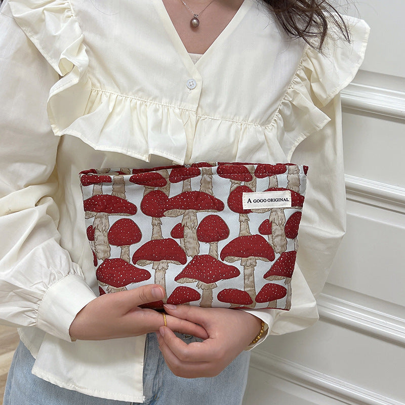 Mushroom pattern Cosmetic Bag travel toiletry bag