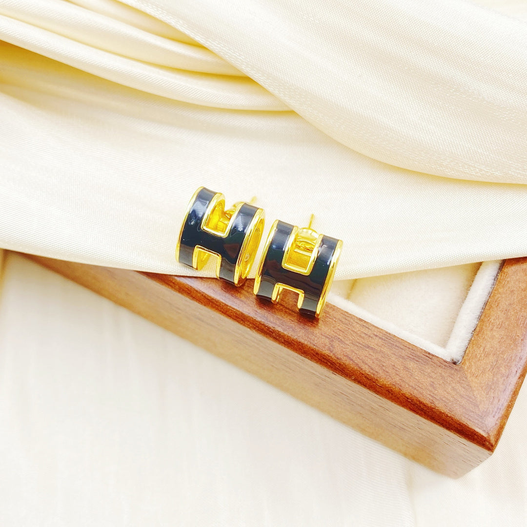 Luxury Letter H stud earrings