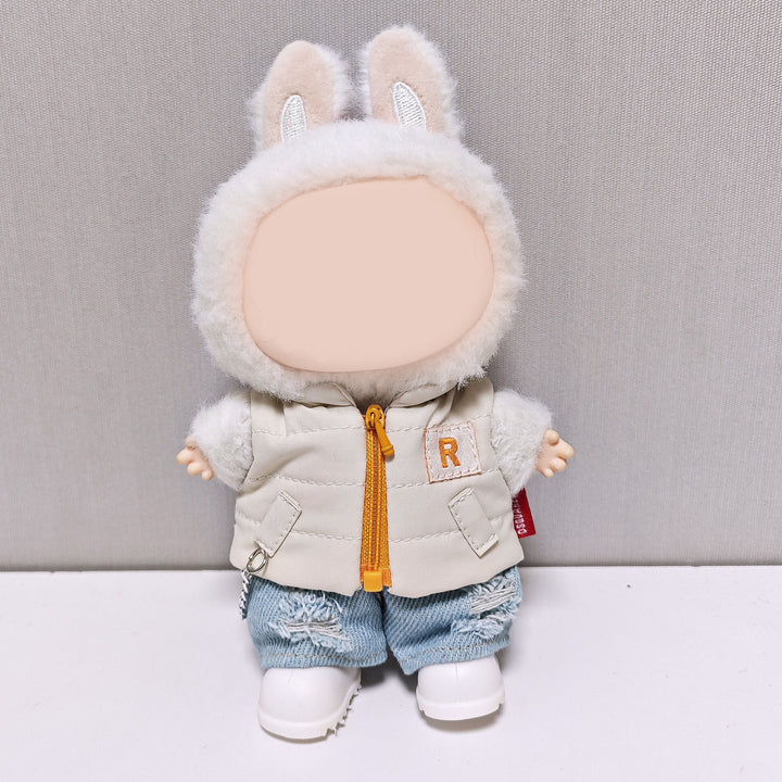 17cm dolls Down vest&jeans set doll clothes