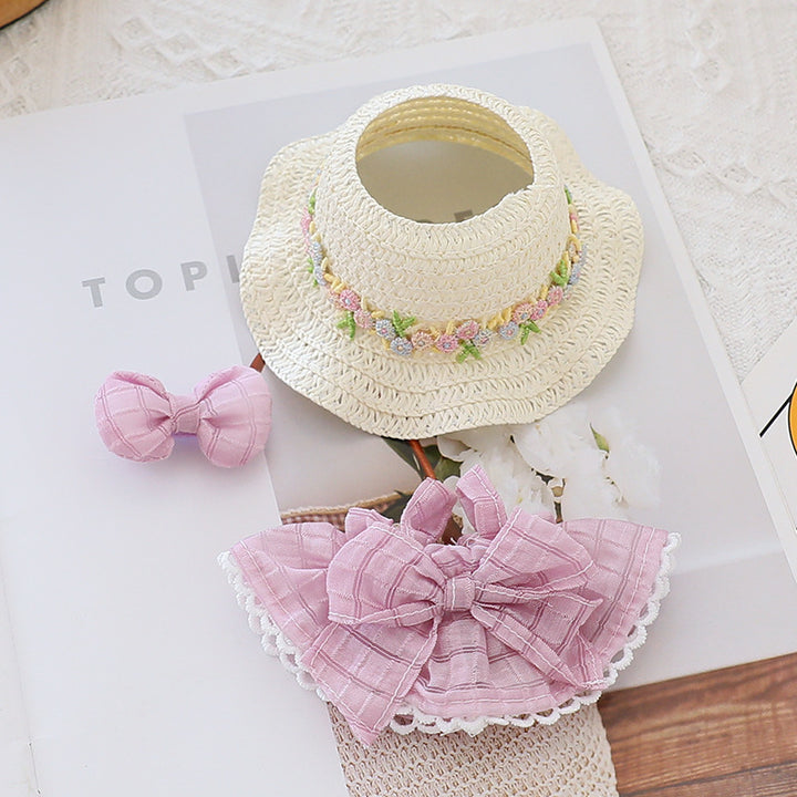 Labubu princess dress with straw hat doll clothes