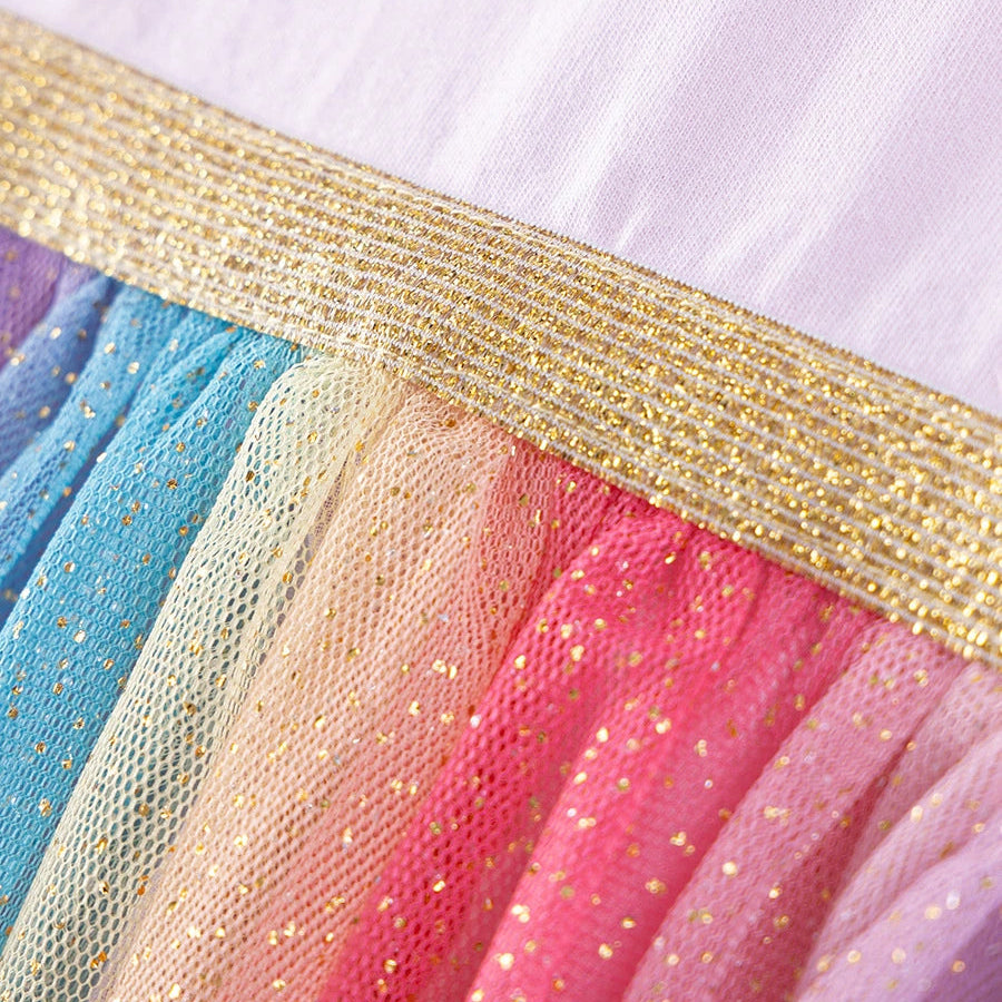 Unicorn Rainbow Glitter Tulle dress for girls