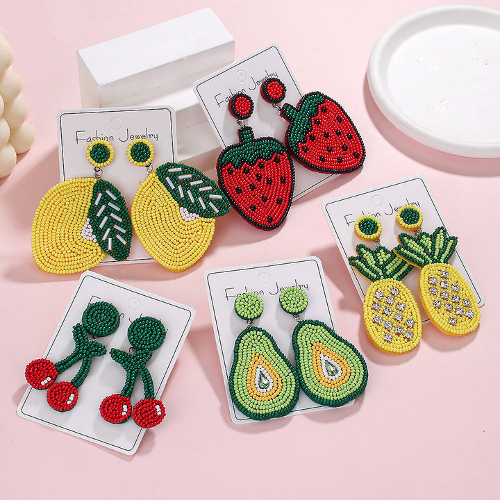 Summer fruit rice bead earrings vacation earrings