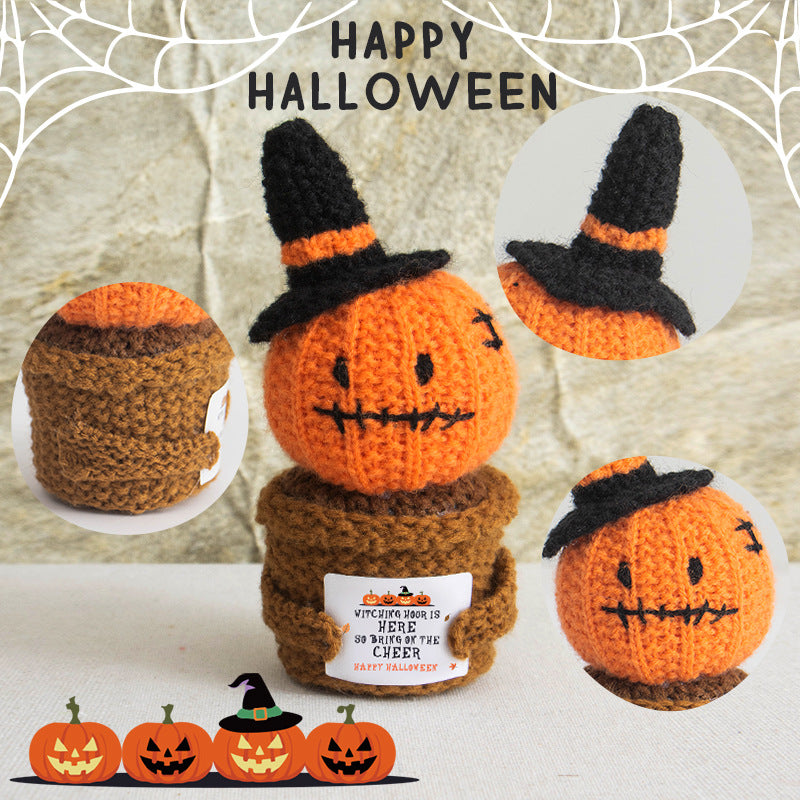 Halloween handmade crocheted pumpkin doll ornaments