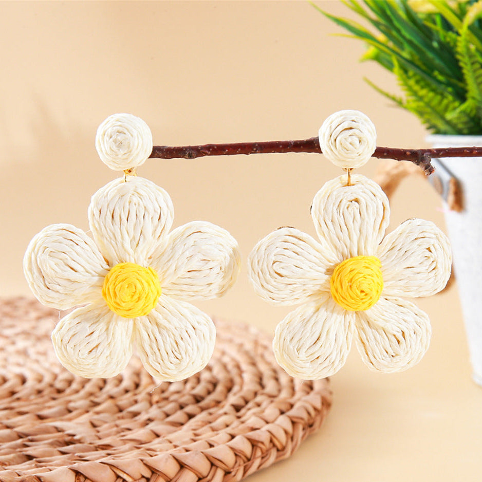 Boho Hand-woven Flower Earrings for Women