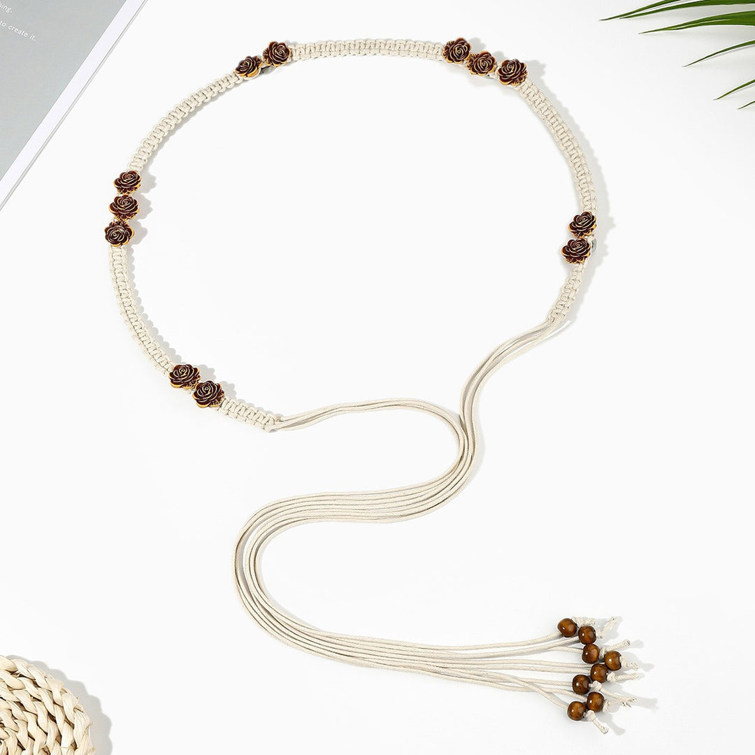 Retro boho waist chain ethnic style braided belt