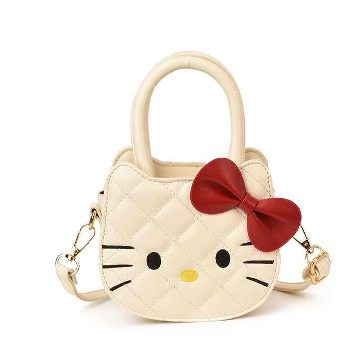 Embroidered Kitten & Bowknot Mini Handbag for Girls